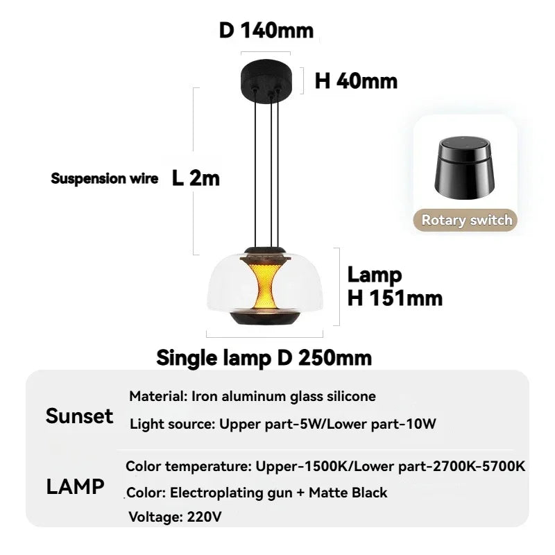 lampe suspendue moderne industrielle verre transparent noir doré maille dorée 2700k 5700k