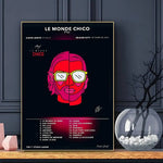 affiche album moderne pop art visage humain couleur bleue rouge noire orageuse rose blanche
