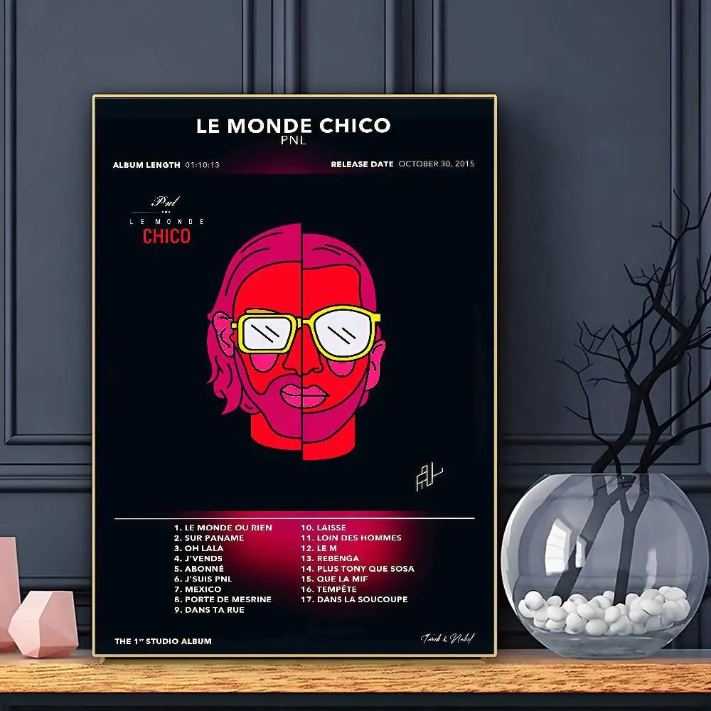 affiche album moderne pop art visage humain couleur bleue rouge noire orageuse rose blanche