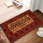 tapis d'entrée moderne tige porte imperméable antidérapant hexagones relief orange rouge bienvenueôtel