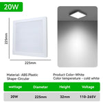 plafonniers led blancs modernes rond carré éclairage cuisine salon 10w 15w 20w 30w