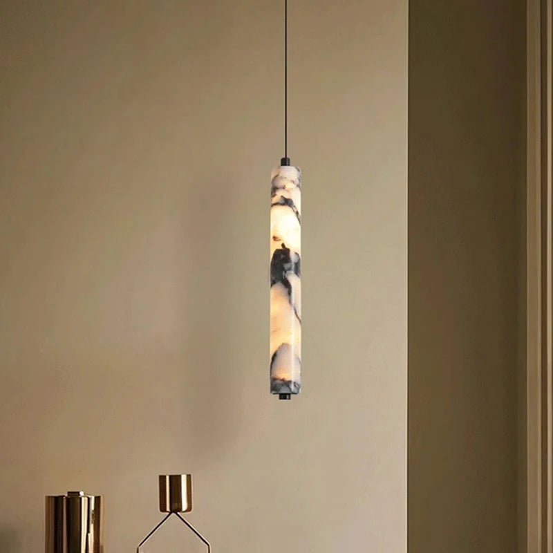 Lampe suspendue marbre moderne blanc noir beige salon chambre 28cm haute qualité