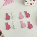 porte clés chat rose clair blanc silhouette simple minimaliste moderne auto adhésif muraux non