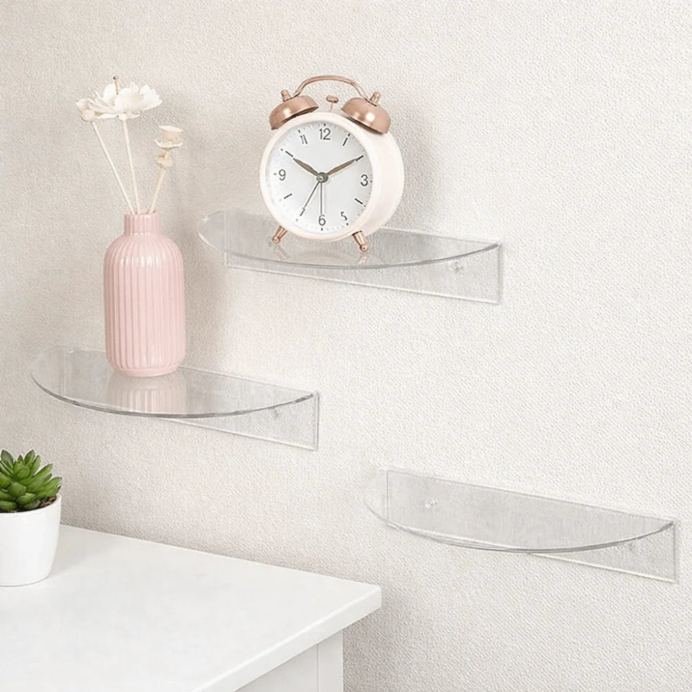 étagères murales transparentes modernes très grandes plantes ovale plastique eyelets minimalistes deco