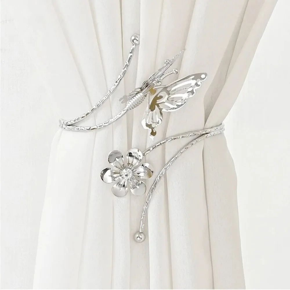 bracelet rideau papillon fleur or argent décoratif moderne élégant métal opaqué