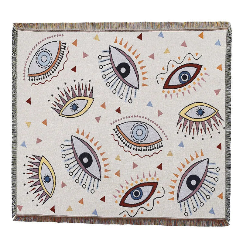 couverture pique nique tigre moderne motif monstera coton gris orange noir vert