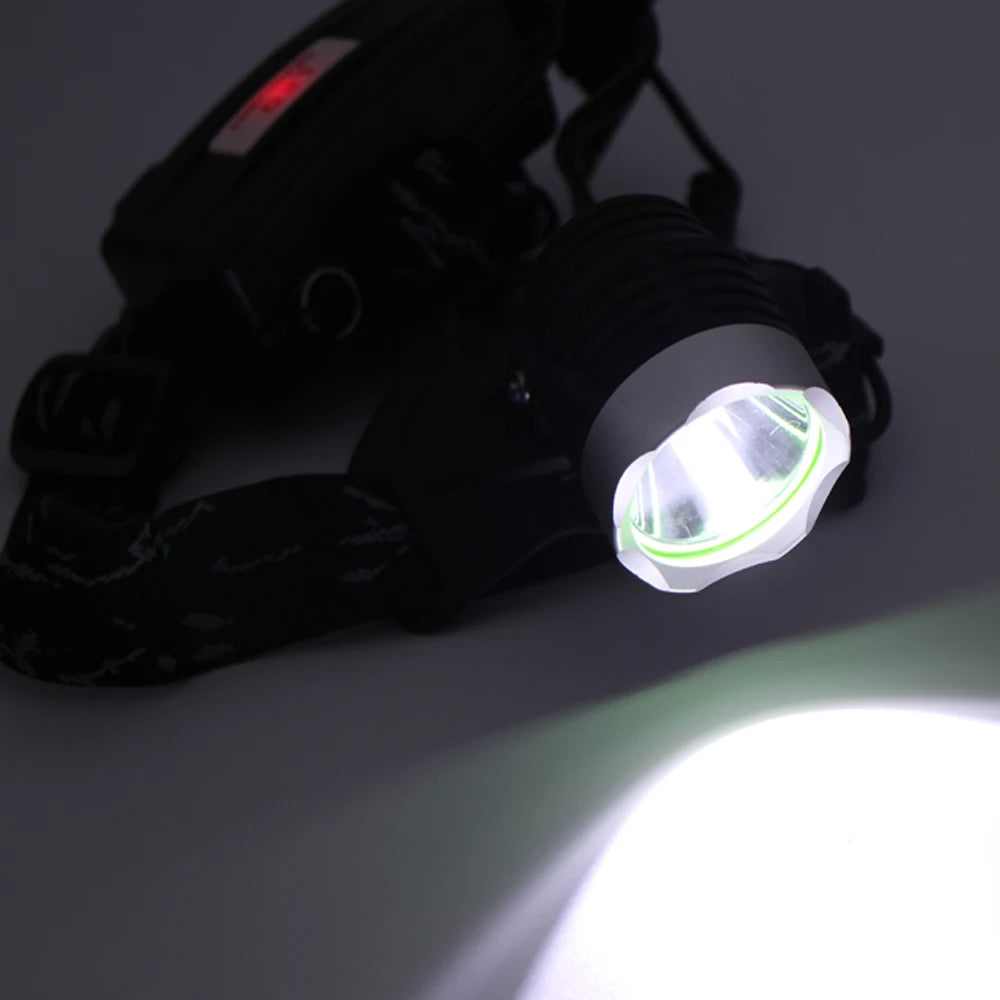 lampe frontale led super lumineuse modes étanche phares t6 camping pêche randonnée chargeur usb