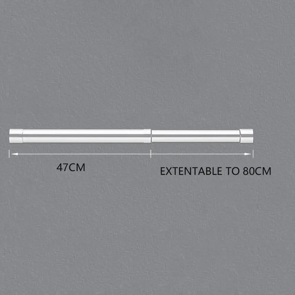 tige rangement extensible moderne argentée lisse réglable vis protection 31cm 51cm 47cm 80cm