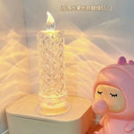 lampe sans flamme transparente diamant moderne base solide décoration chambre noël mariage anniversaire