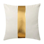 ensemble housses coussin noir rayures dorées velours luxe moderne taies oreiller décoratives