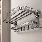 porte serviettes bain argenté moderne fixe sans perçage 37cm 47cm 57cm.linspace()