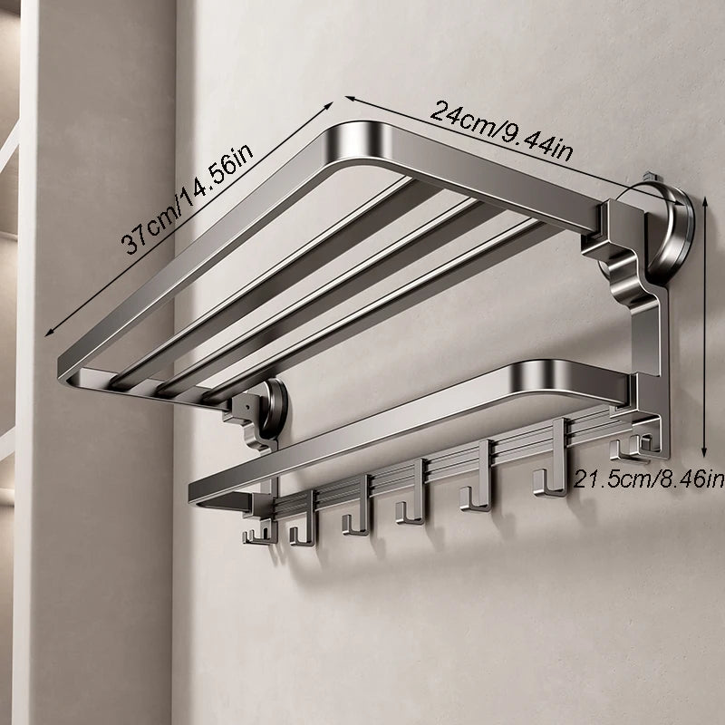 porte serviettes bain argenté moderne fixe sans perçage 37cm 47cm 57cm.linspace()