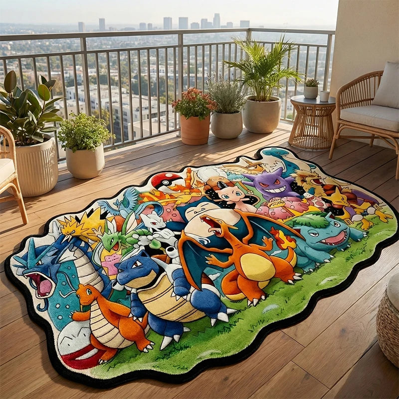 tapis pokémon personnages multicolore anti dérapant doux moderne salon chambre enfantDecoration