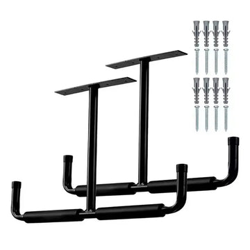 supports rangement suspendus métal noir industriel outils garage workshop vertical
