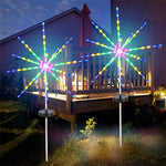 lumière solaire étoile multicolore blanc moderne décorative fixe piquet rayons opaques vacancesextérieur