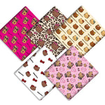 serviettes hello kitty motif coeurs nœuds papillon léopard rose beige marron noir blanc