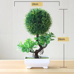 plante artificielle bonsaï miniature pot blanc décoration intérieur jardin maison vert