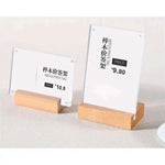 présentoir prix transparent moderne bois clips support étiquettes photo 7x10cm