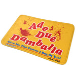 tapis sol antidérapant imperméable adhésif moderne jaune lettres rouges texte bleu