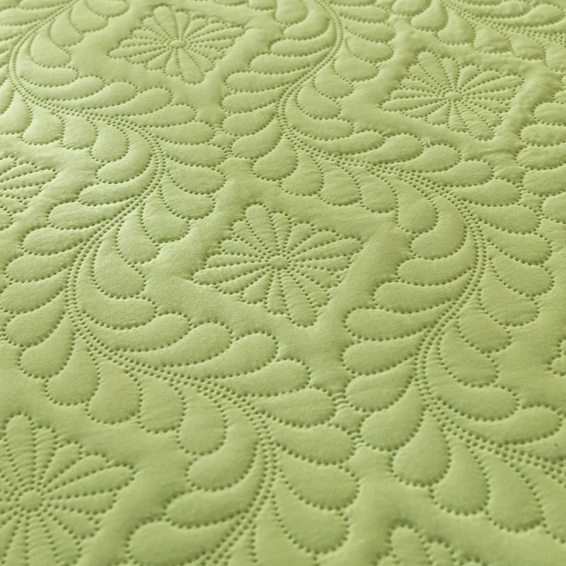 taies d'oreiller broderie feuilles fleurs vert clair imperméable polyester classique 74cm simple respectueux environnement