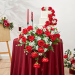 bouquet roses artificielles rouge élégantes décoration intérieure mariage anniversaire festives modernes minimalistes