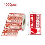 étiquettes fragile rouge blanche handle with care thank you classique opaques diverses tailles inclusées