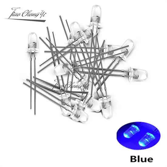 ampoules led 5mm violet jaune vert blanc rouge rose bleu transparentes standard 1000pcs
