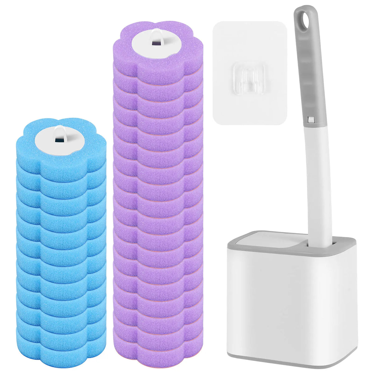 brosse wc violet blanc kit nettoyage salle bain pratique moderne absorbant