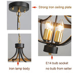 lampe suspendue industrielle noir doré structure métallique circulaire chambre salon étude