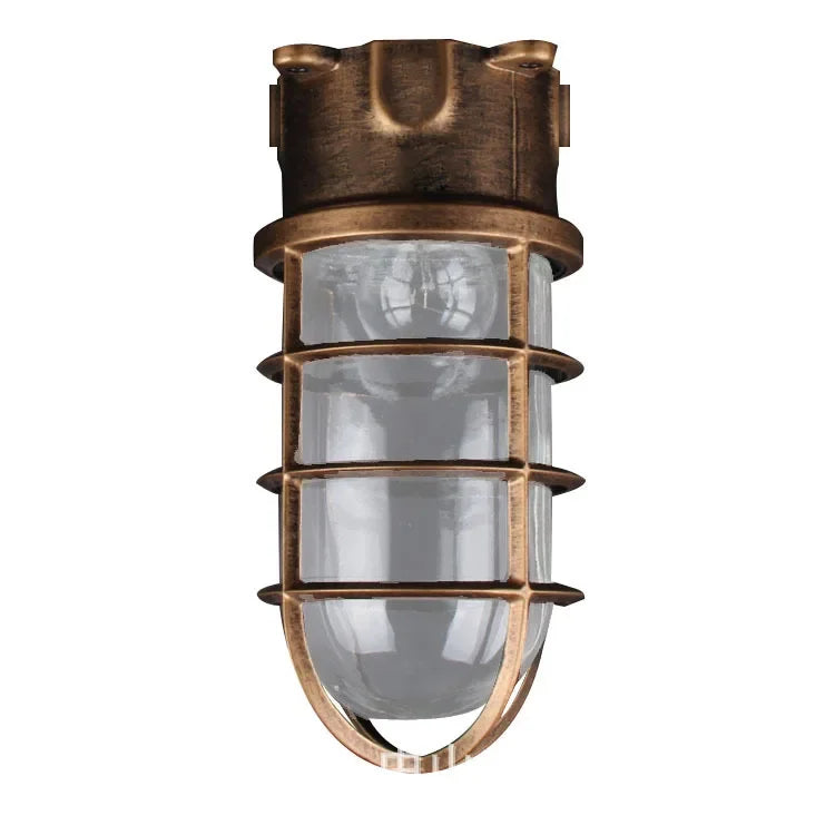 lampe murale industrielle vintage bronze noir gris ampoule e27 verre translucide grille métallique fixée