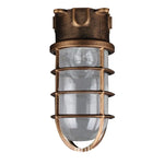 lampe murale industrielle vintage bronze noir gris ampoule e27 verre translucide grille métallique fixée