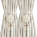 rubans rideaux décoratifs fleurs gris blanc rose bleu clair noir romantiques maison