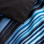 housse couette pièces polyester noir bleu motif vortex moderne taies d'oreiller lit chambre adultes