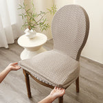 housse chaise jacquard spandex polyester motif géométrique opaque classique mariage banquet cuisine