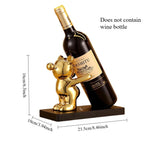 présentoir bouteille ours argenté doré moderne décoration noël vin champagne étiquette florale