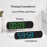 horloge numérique moderne écran led noir vert blanc réglable calendrier double alarme compteur