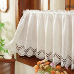 rideau blanc dentelle translucide classique coton decoratif fenetre maison