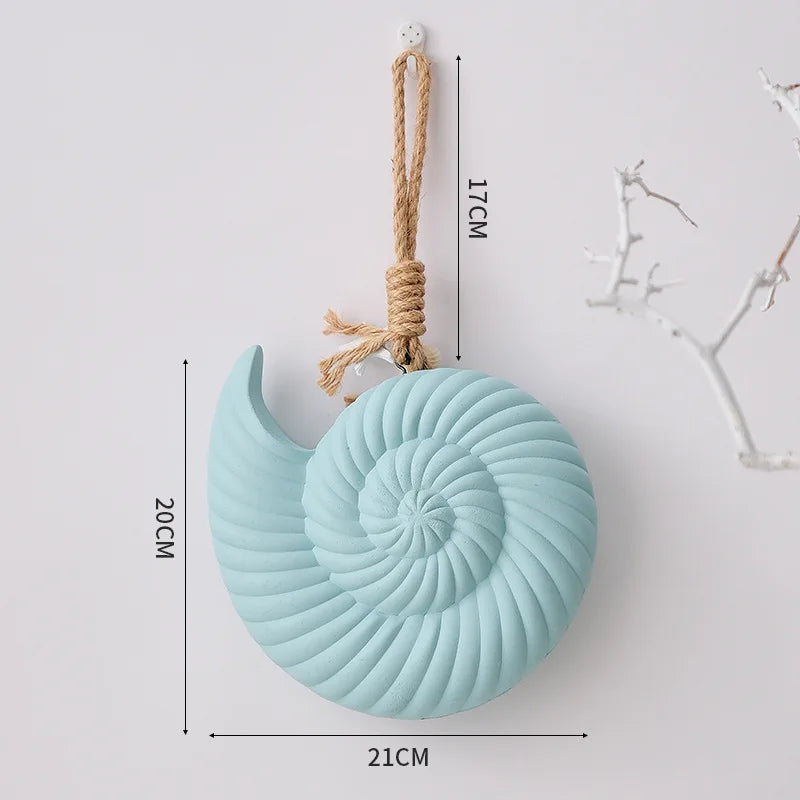 décoration murale bois coquillage bleu marine turquoise blanc spirale opalescente étoile mer coquillage fixations