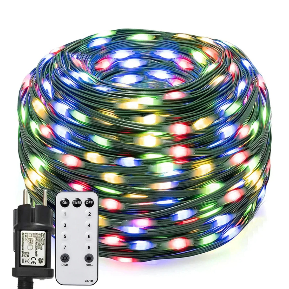 ruban led vert blanc étoiles dorées moderne 100m 800leds télécommande imperméable ip54