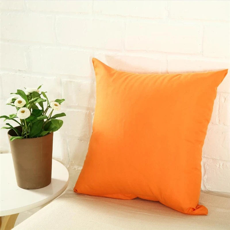 taies d'oreiller 40x40cm polyester couleur unie moderne maison salon chambre famille