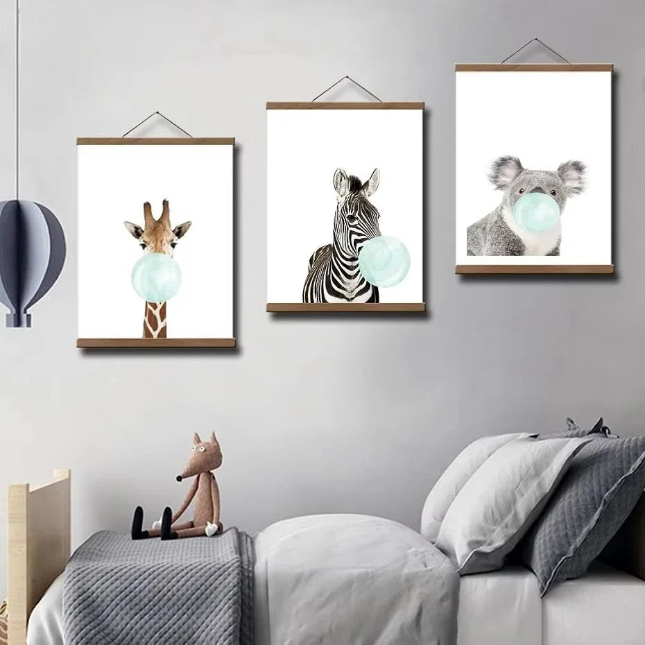 cadre magnétique bois affiches imprimées teck noir moderne minimaliste 21cm 30cm 40cm 50cm