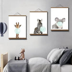 cadre magnétique bois affiches imprimées teck noir moderne minimaliste 21cm 30cm 40cm 50cm