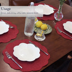 placemats rustiques lin rouge tissage naturel résistants chaleur table cuisine
