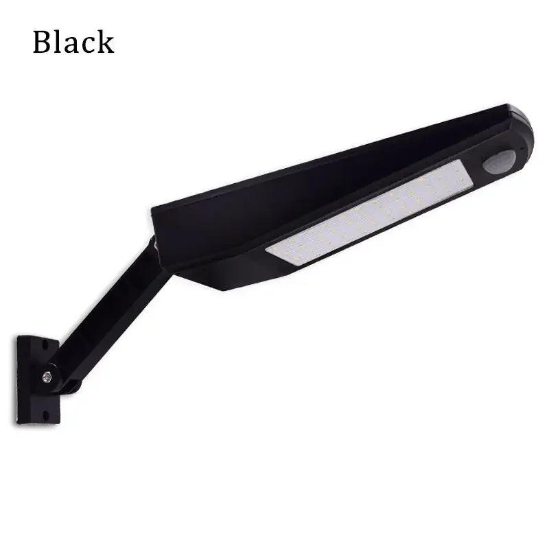 lampe solaire moderne noire 48 led interrupteur infrarouge étanche ip65