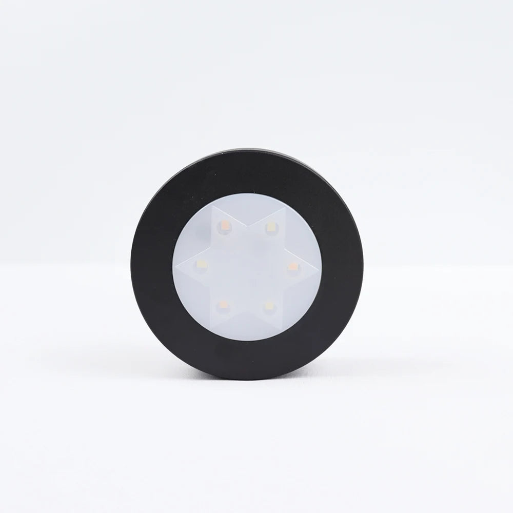 lampe led ronde noir blanche télécommande éclairage nuit chambre placard rechargeable batterie sèche moderne