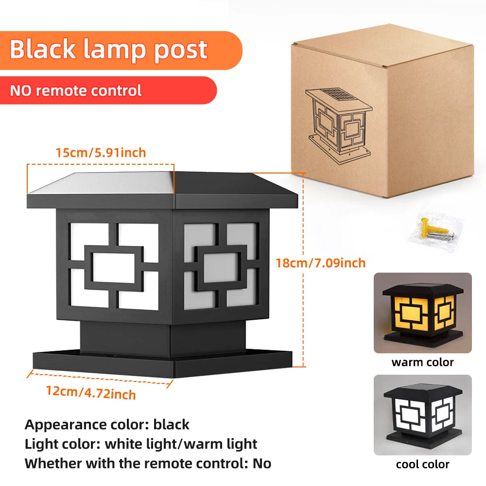 lampe solaire led étanche ip65 contemporaine batterie lithium noire panneau solaire inclusion moderne vintage