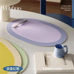 tapis table moderne vert clair bleu clair violet marron cuir texturé adhésif respectueux environnement
