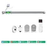 rideau motorisé argenté moderne clips rechargeable compatible google alexa tuya zigbee télécommande