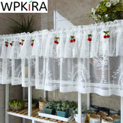 Rideau double court en tulle blanc pour cuisine, chambre et salon - Décoration intérieure