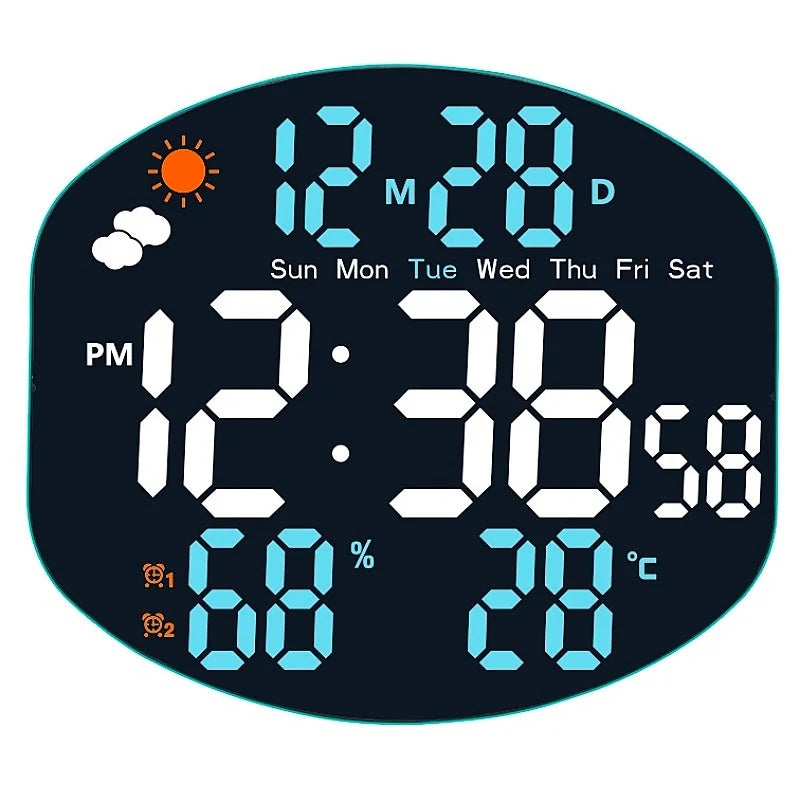 horloge murale multifonctionnelle numérique moderne alarme température calendrier led usb